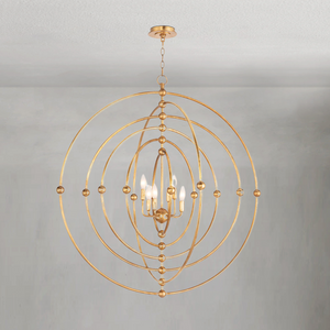 Solivra Chandelier Sphere, steel in antique gold leaf - view 2