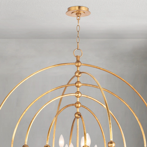 Solivra Chandelier Sphere, steel in antique gold leaf - view 3