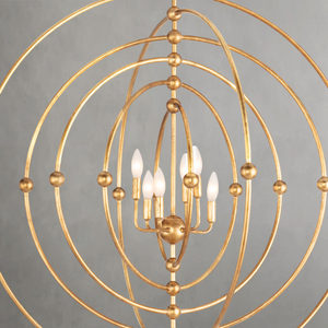 Solivra Chandelier Sphere, steel in antique gold leaf - view 4