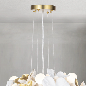 Junara Chandelier, resin in white - view 4