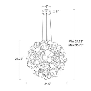 Junara Chandelier, resin in white - view 5