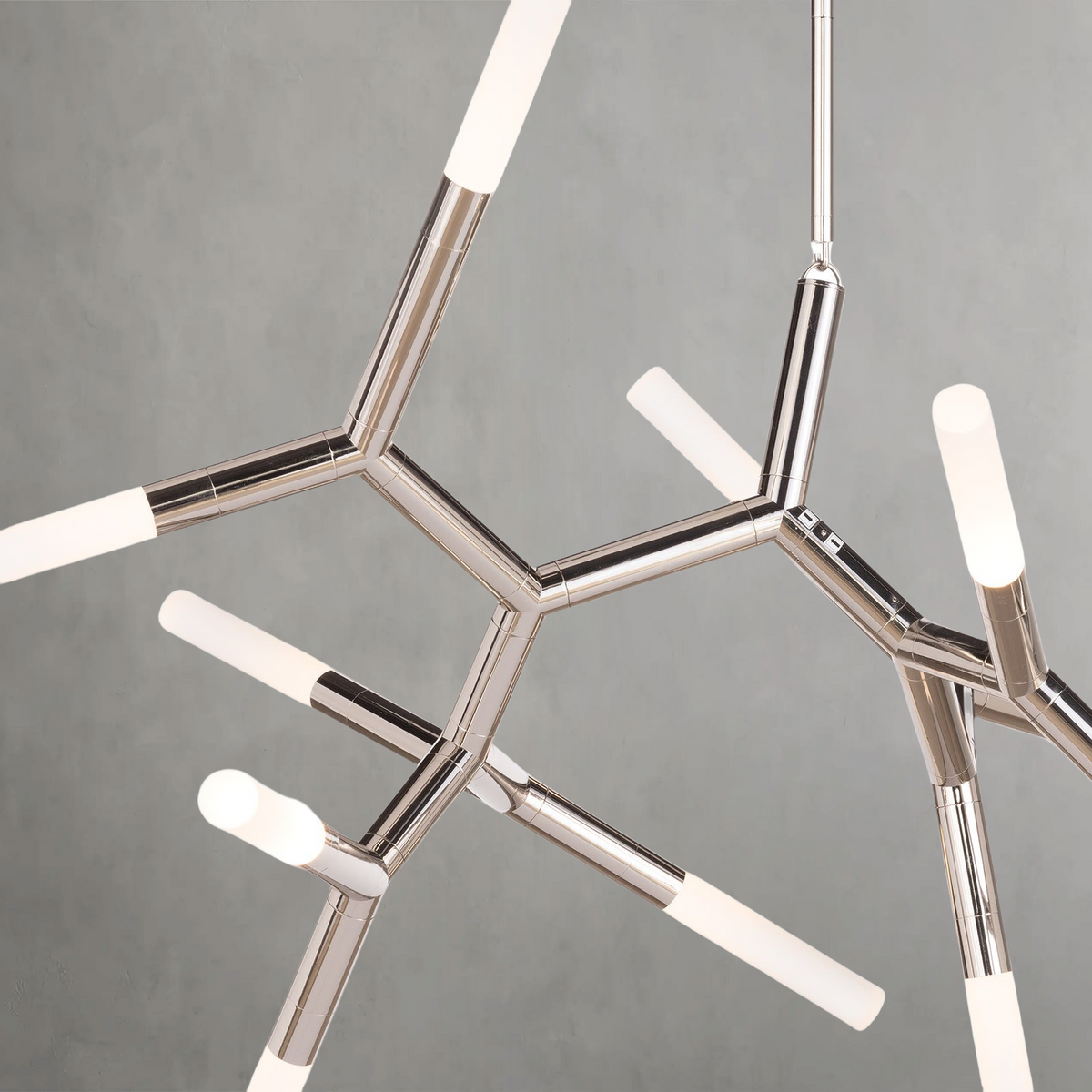 Magnith Chandelier Large, steel in polished nickel - view 13