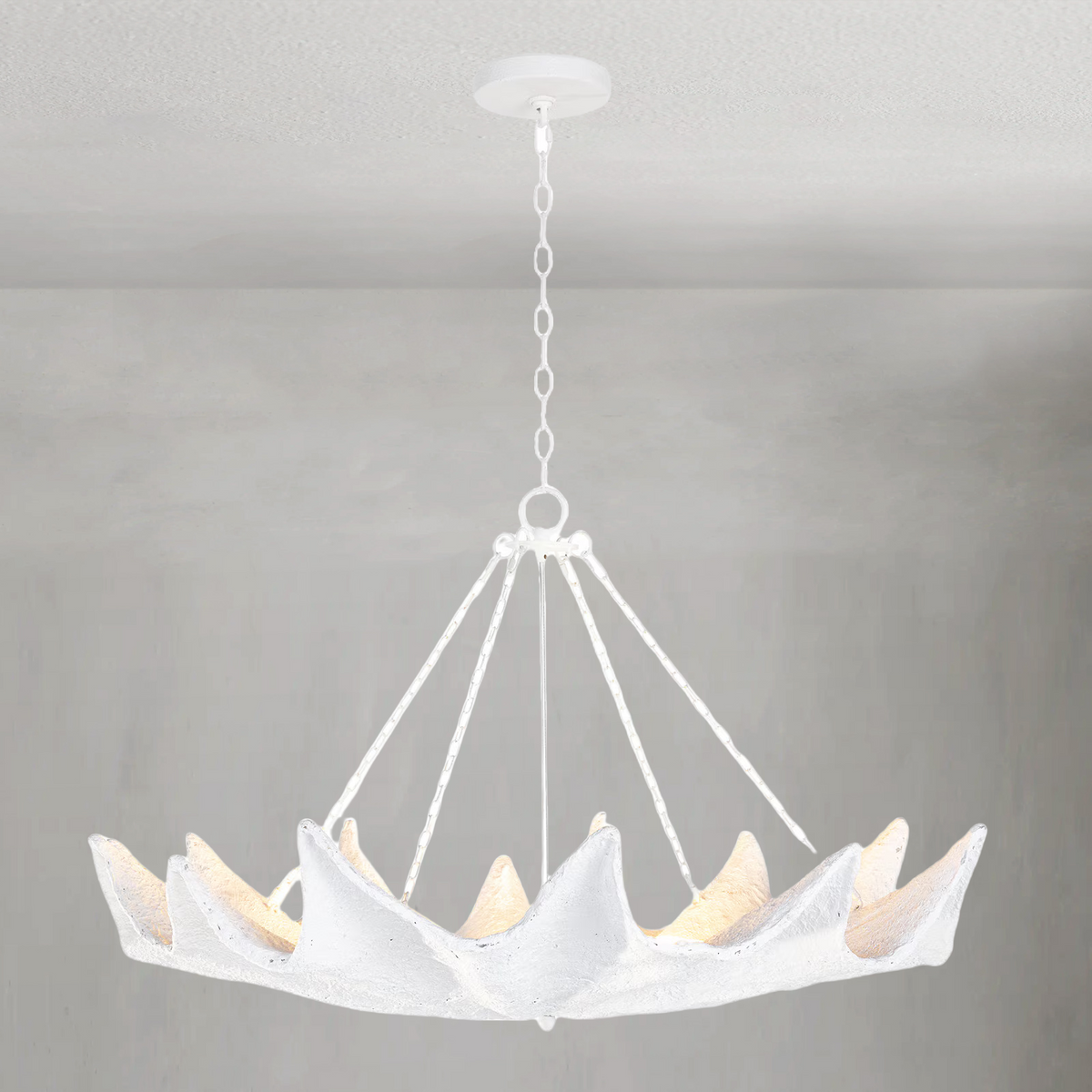 Aquelle Chandelier, resin in white - view 2