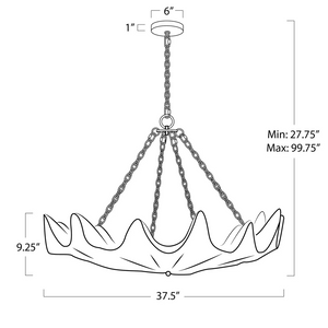 Aquelle Chandelier, resin in white - view 7