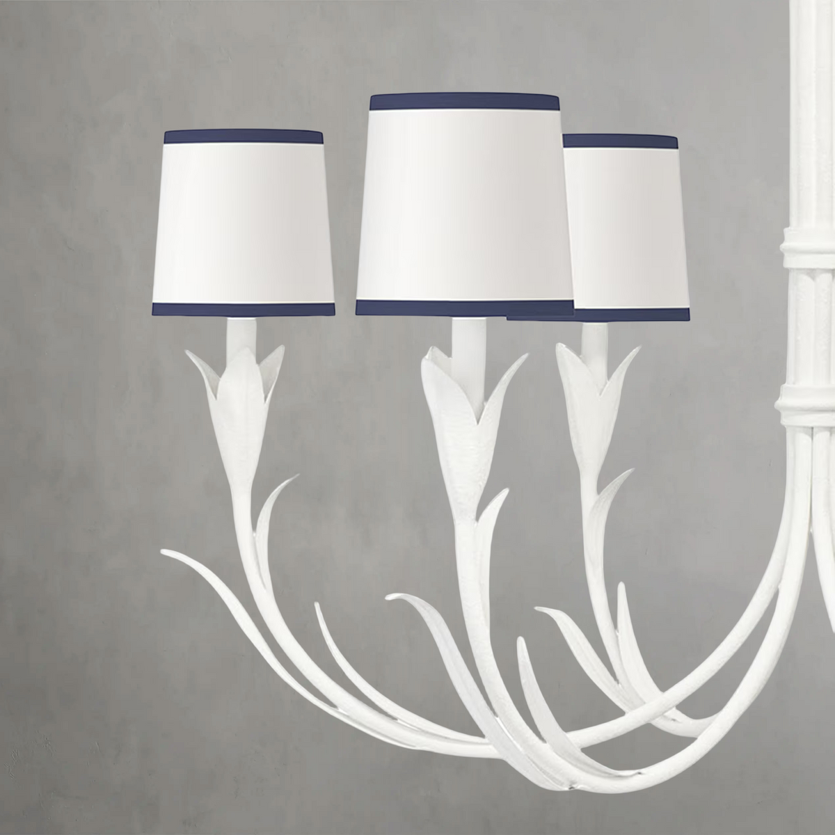 Fontara Dark Blue Reed Chandelier, steel in white - view 2