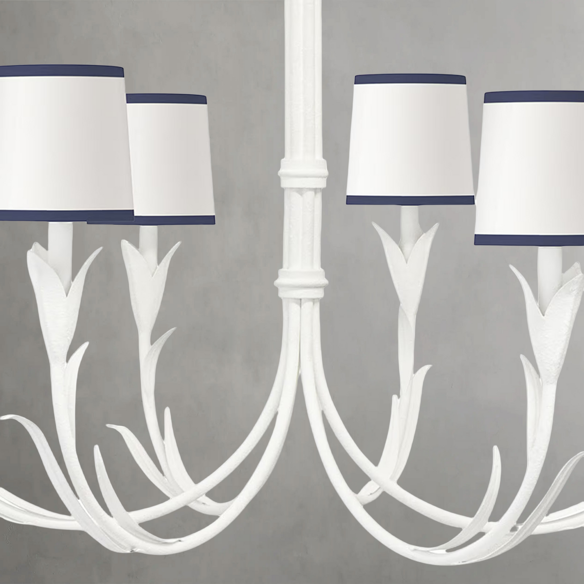 Fontara Dark Blue Reed Chandelier, steel in white - view 4