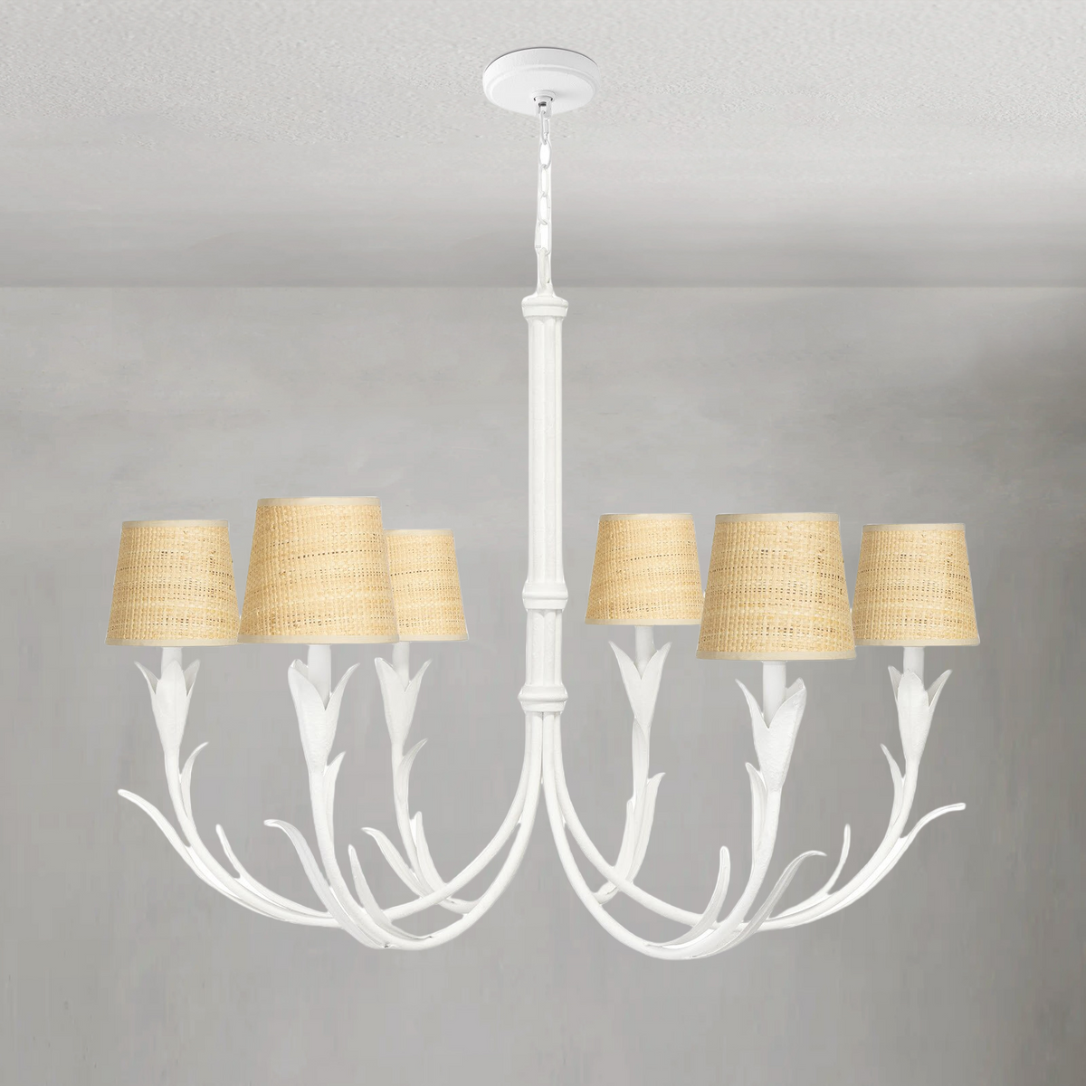Fontara Reed Chandelier Small, steel in white