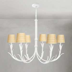 Fontara Reed Chandelier Small, steel in white