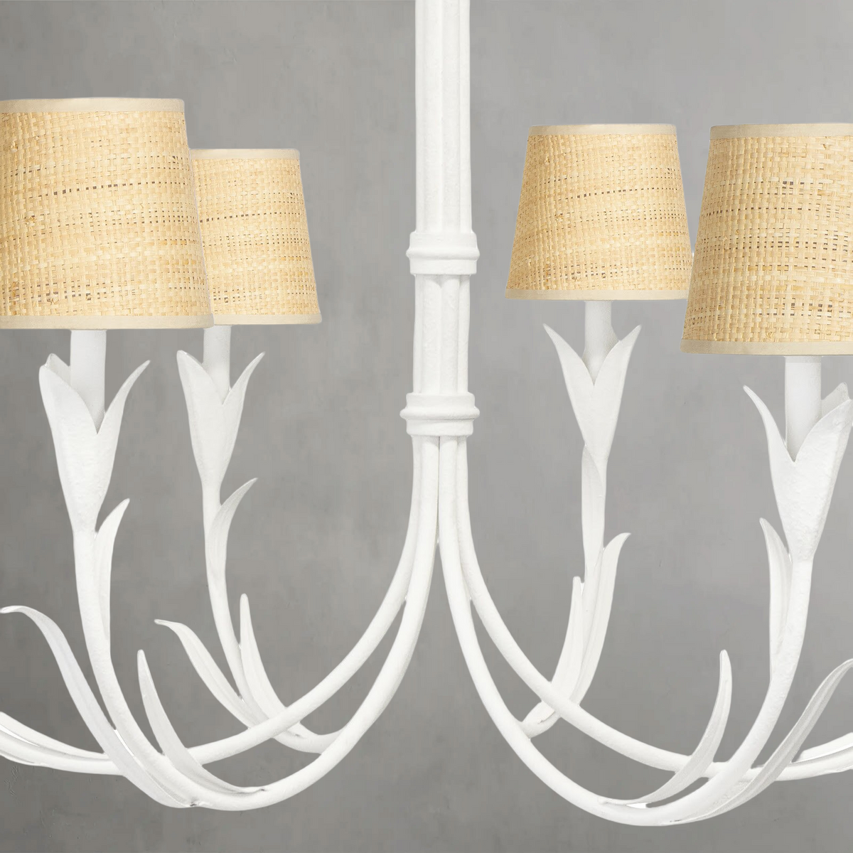 Fontara Reed Chandelier Small, steel in white - view 4