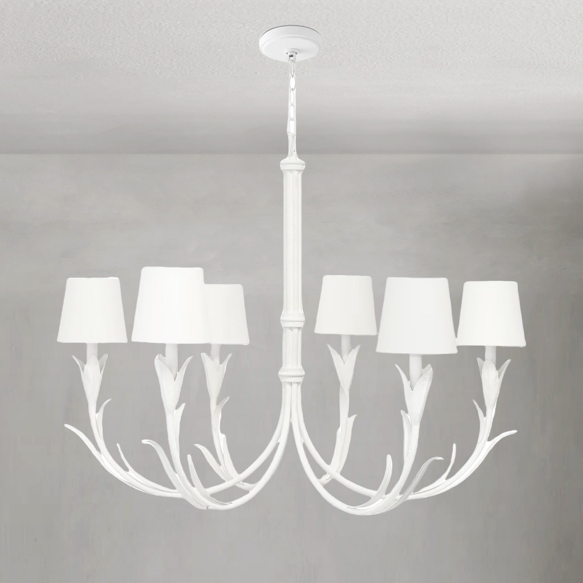 Fontara White Reed Chandelier, steel - view 2