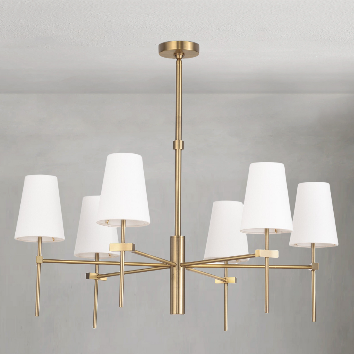 Bellith Chandelier Large, steel in natural brass