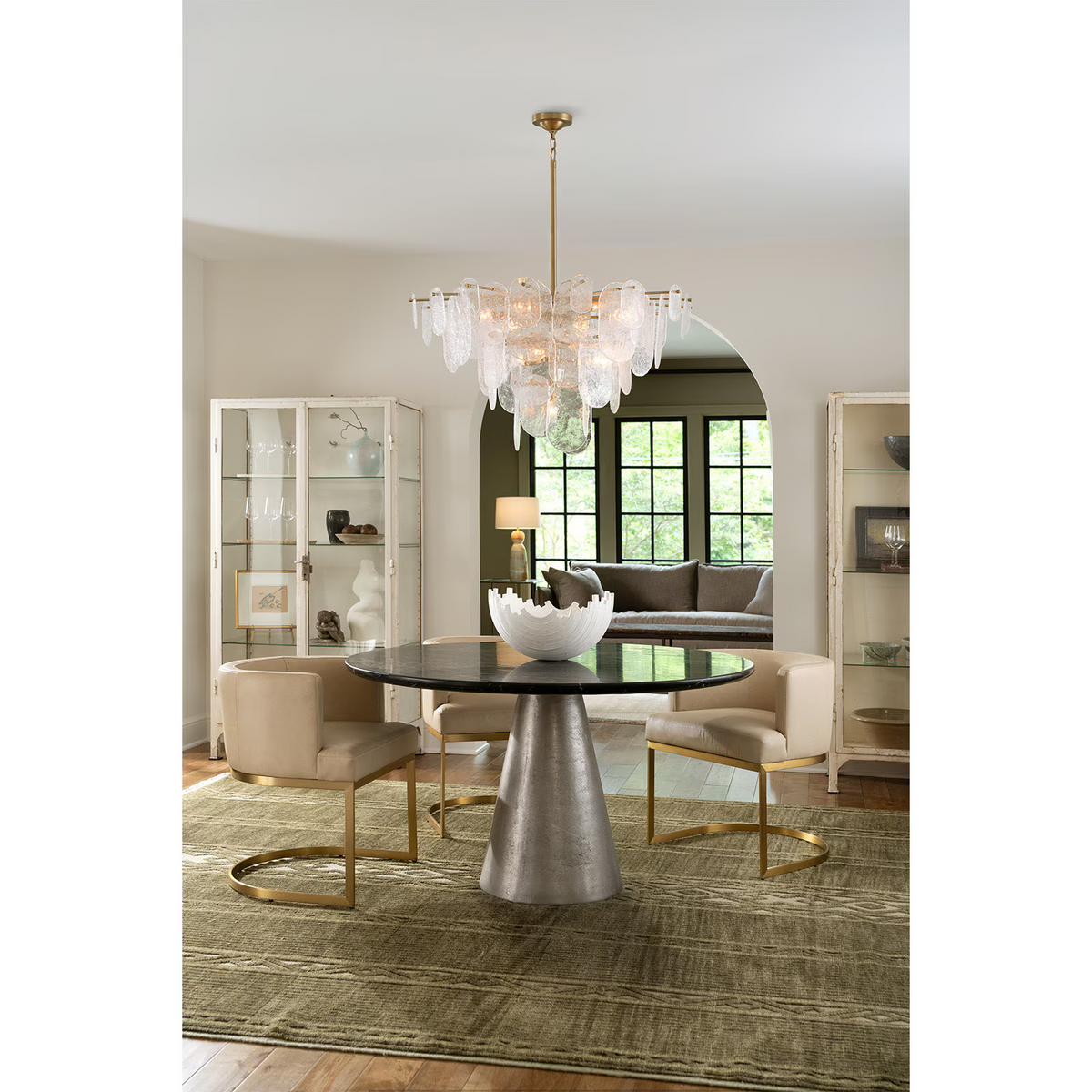 Lyrica Chandelier, glass in polished nickel - view 5