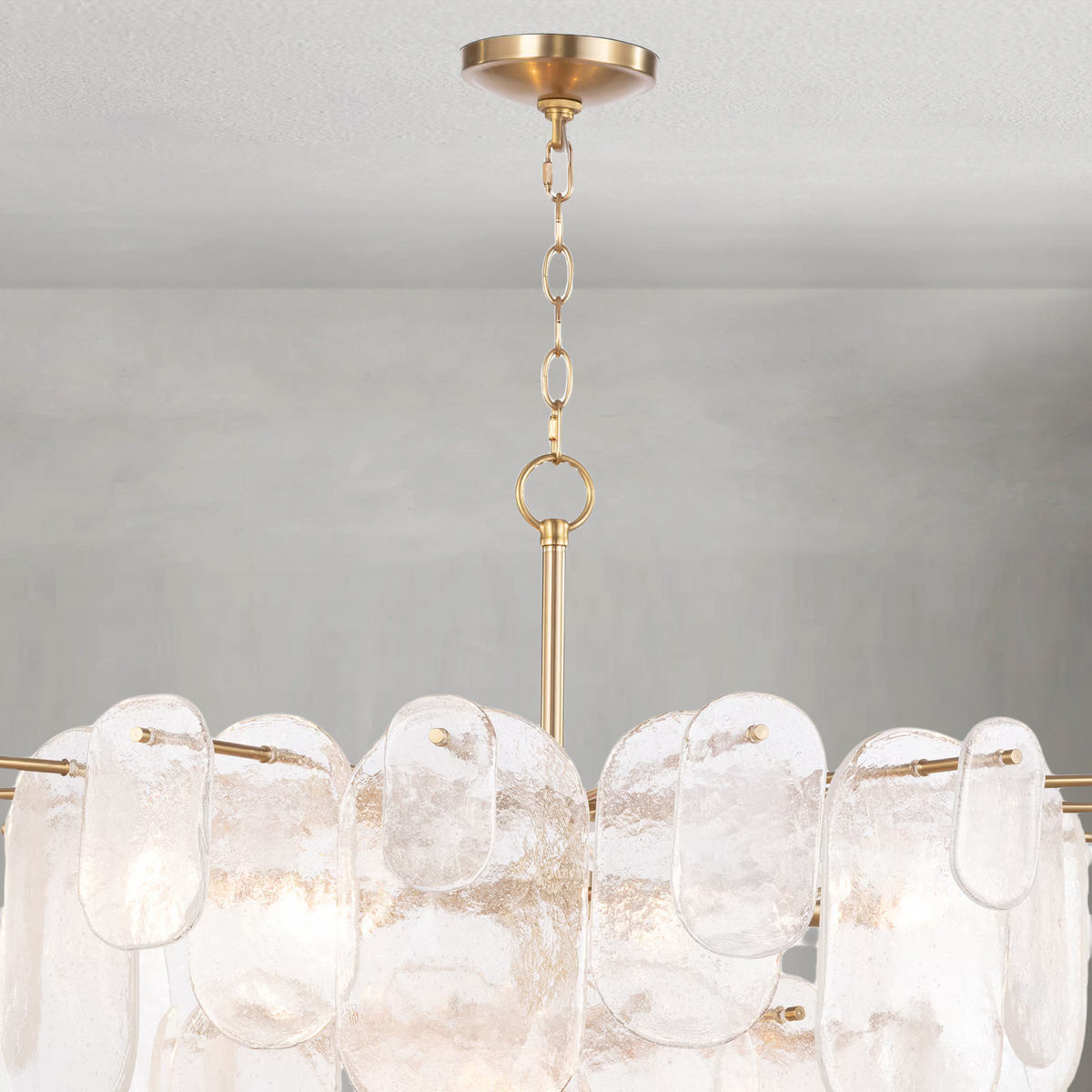Lyrica Chandelier, glass in polished nickel - view 2
