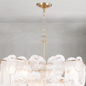 Lyrica Chandelier, glass in polished nickel - view 2