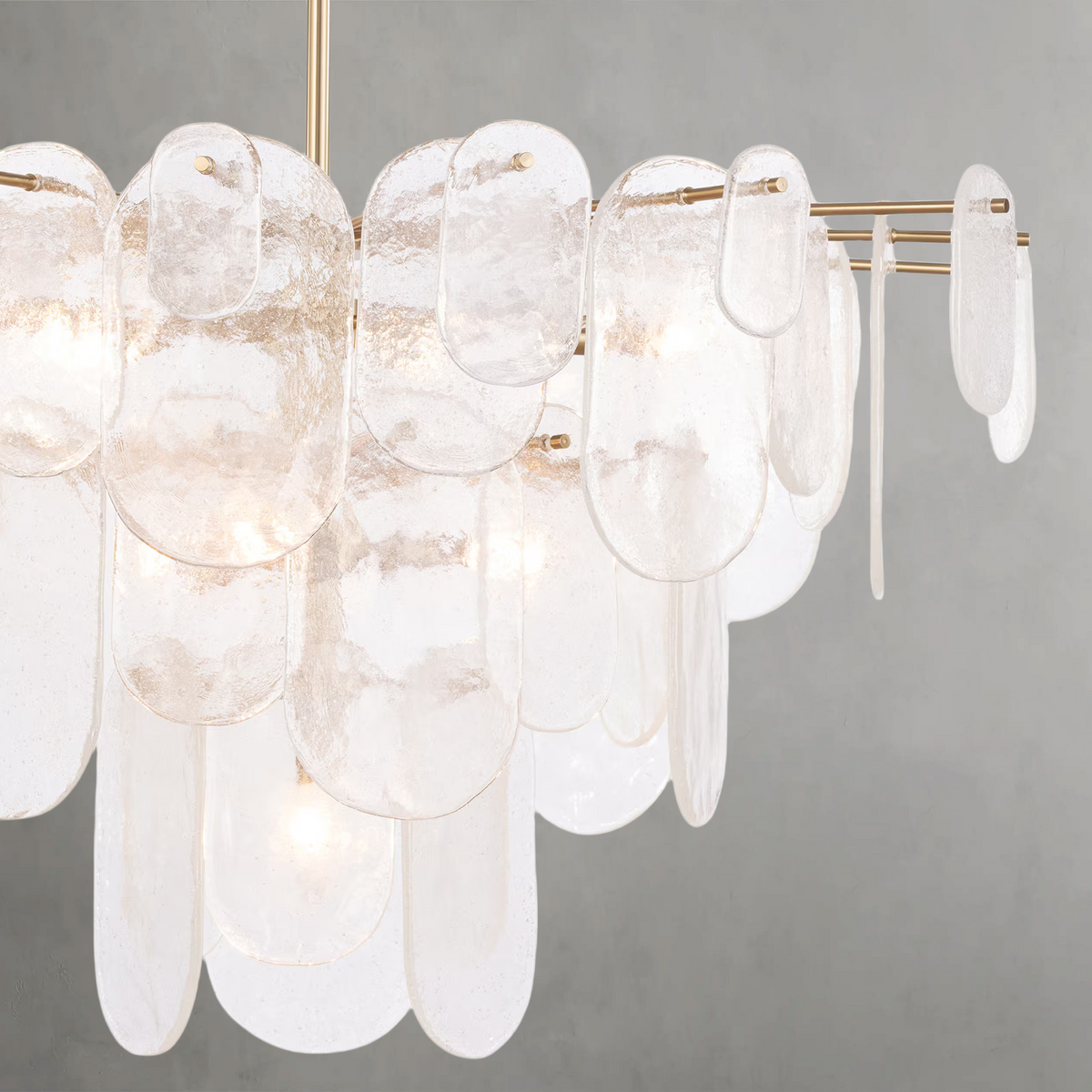 Lyrica Chandelier, glass in polished nickel - view 4