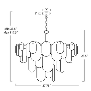 Lyrica Chandelier, glass in polished nickel - view 10