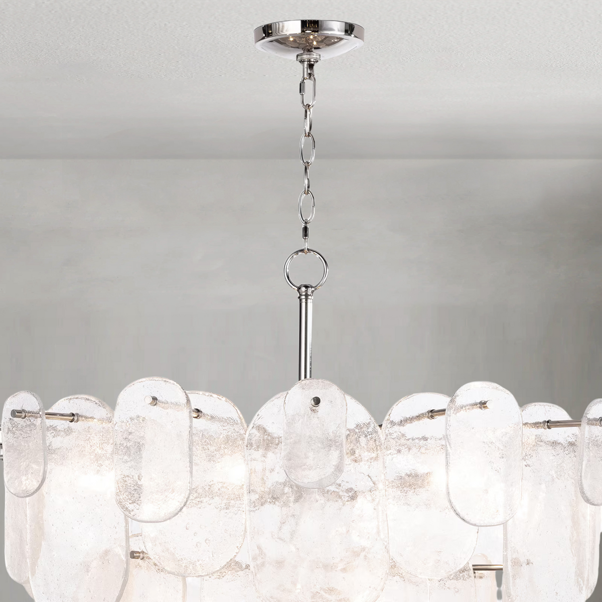 Lyrica Chandelier, glass in polished nickel - view 7