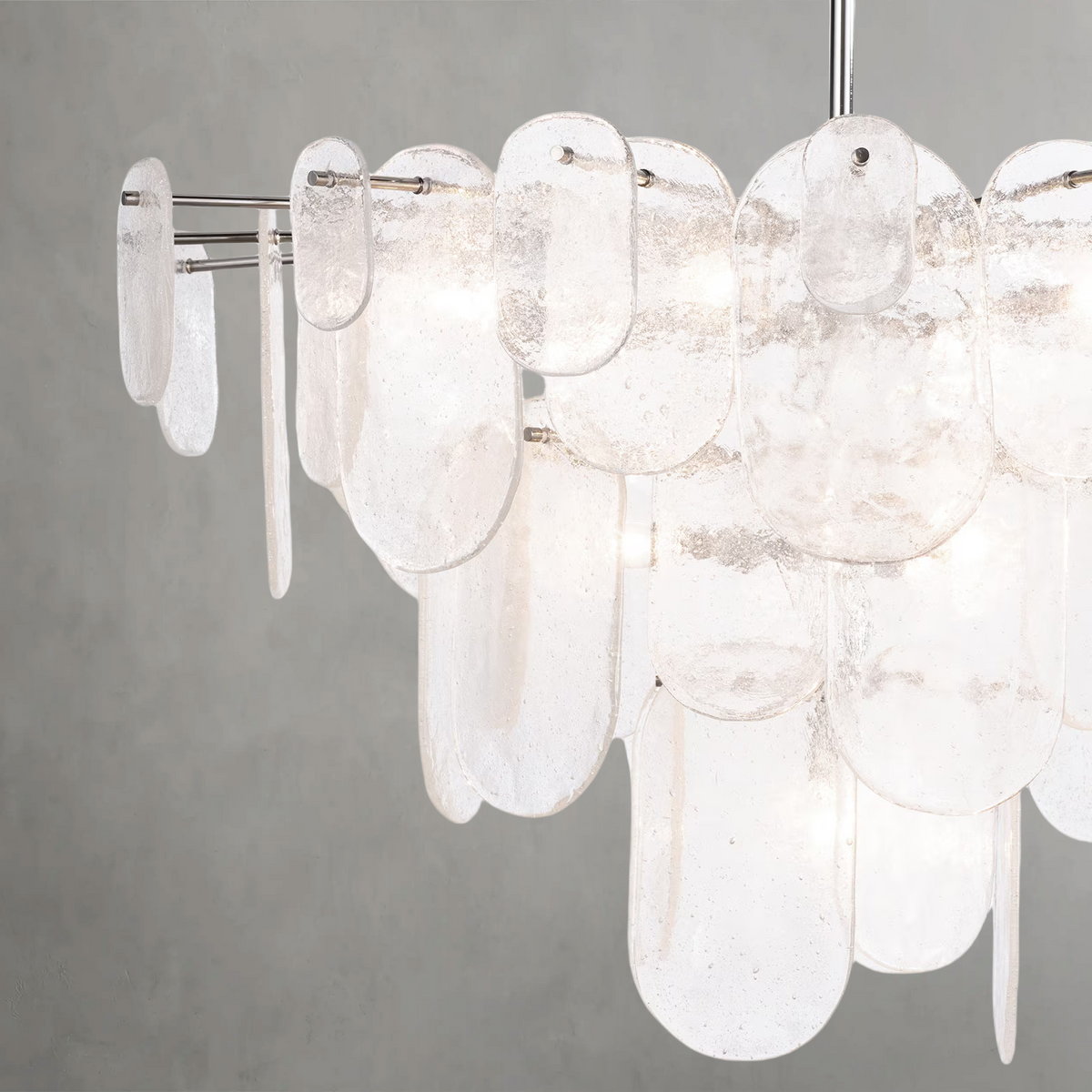 Lyrica Chandelier, glass in polished nickel - view 8
