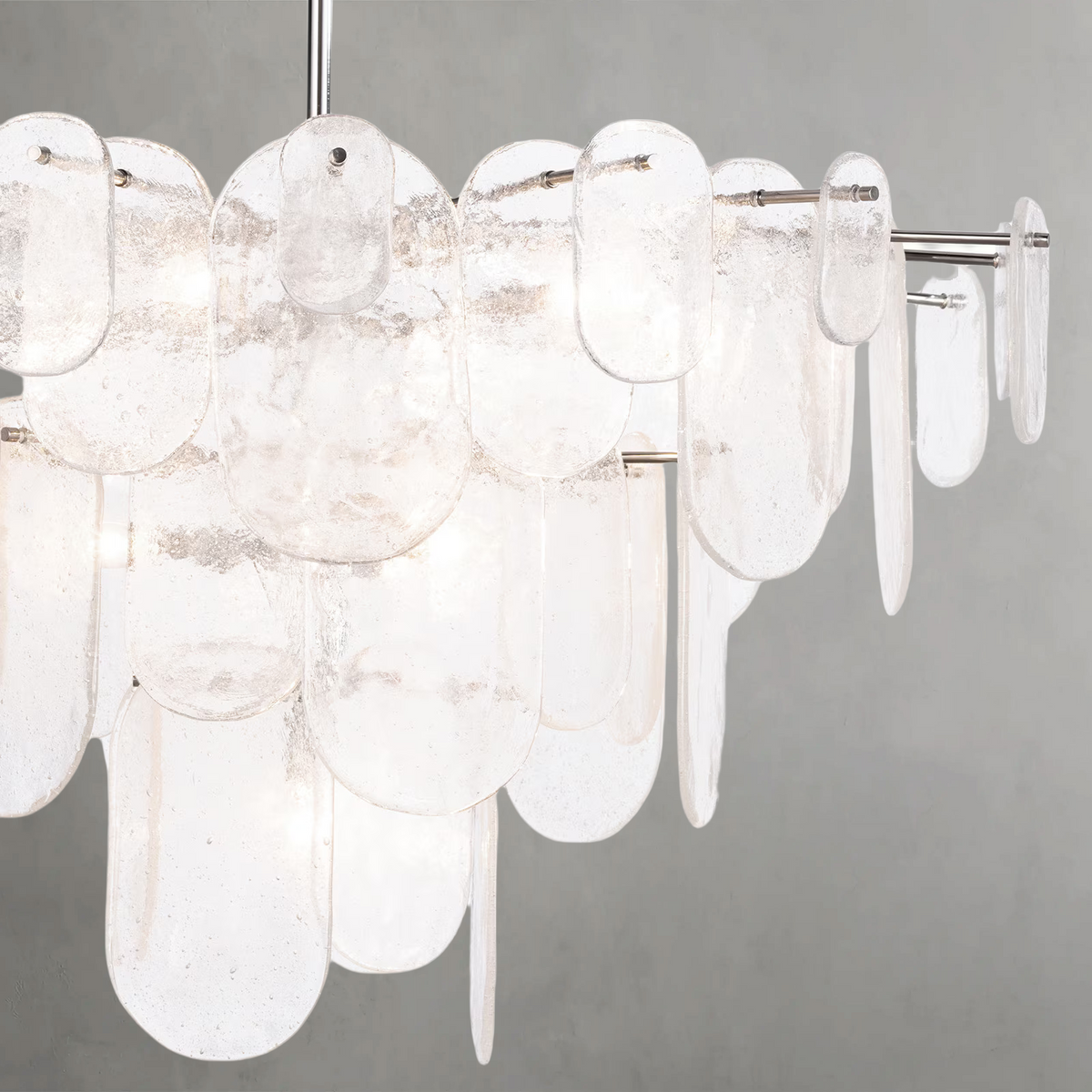 Lyrica Chandelier, glass in polished nickel - view 9