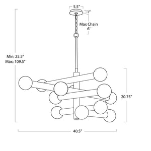 Bellara Chandelier, steel in polished nickel - view 9