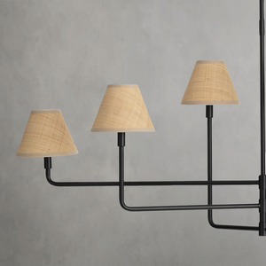 Polara Rattan Chandelier in Blackened Brass - view 3