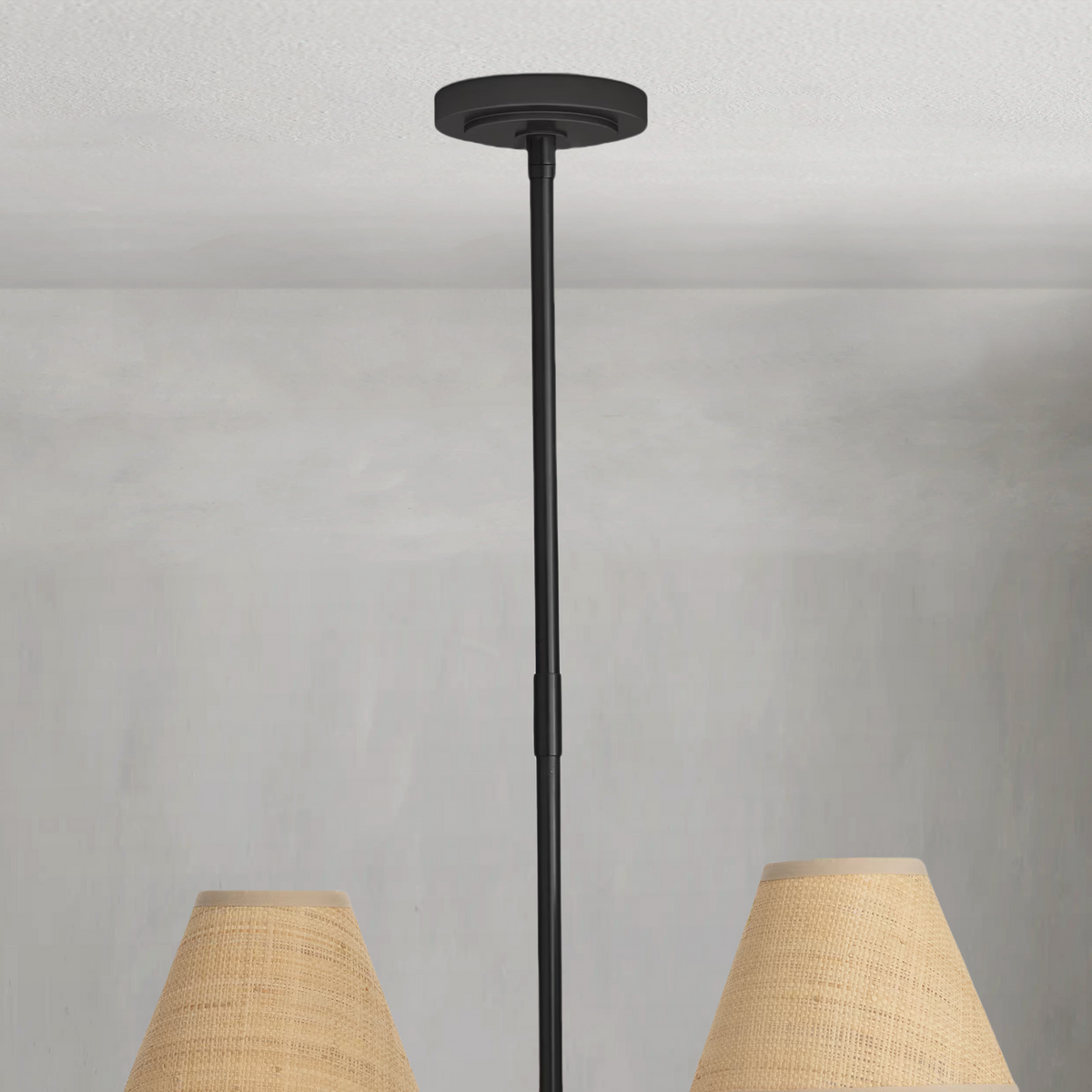 Polara Rattan Chandelier in Blackened Brass - view 4