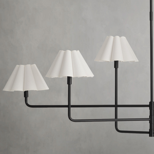 Polara white linen Chandelier(Blackened Brass) - view 4