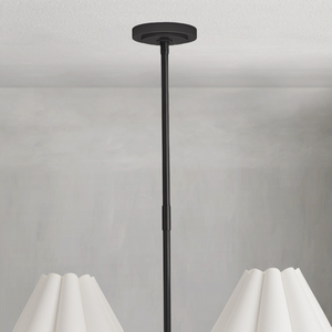 Polara white linen Chandelier(Blackened Brass) - view 5