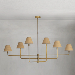 Polara Brass rattan Chandelier, in natural brass - view 2