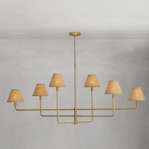 Polara Brass rattan Chandelier, in natural brass - view 3