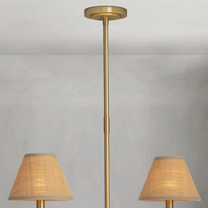 Polara Brass rattan Chandelier, in natural brass - view 4