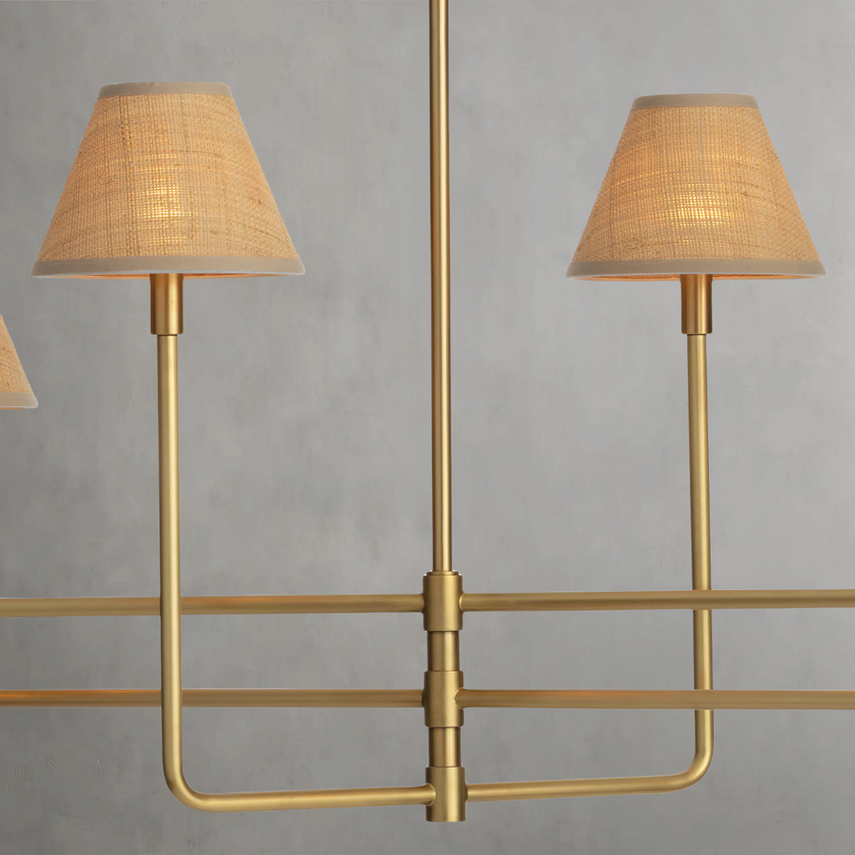 Polara Brass rattan Chandelier, in natural brass - view 5
