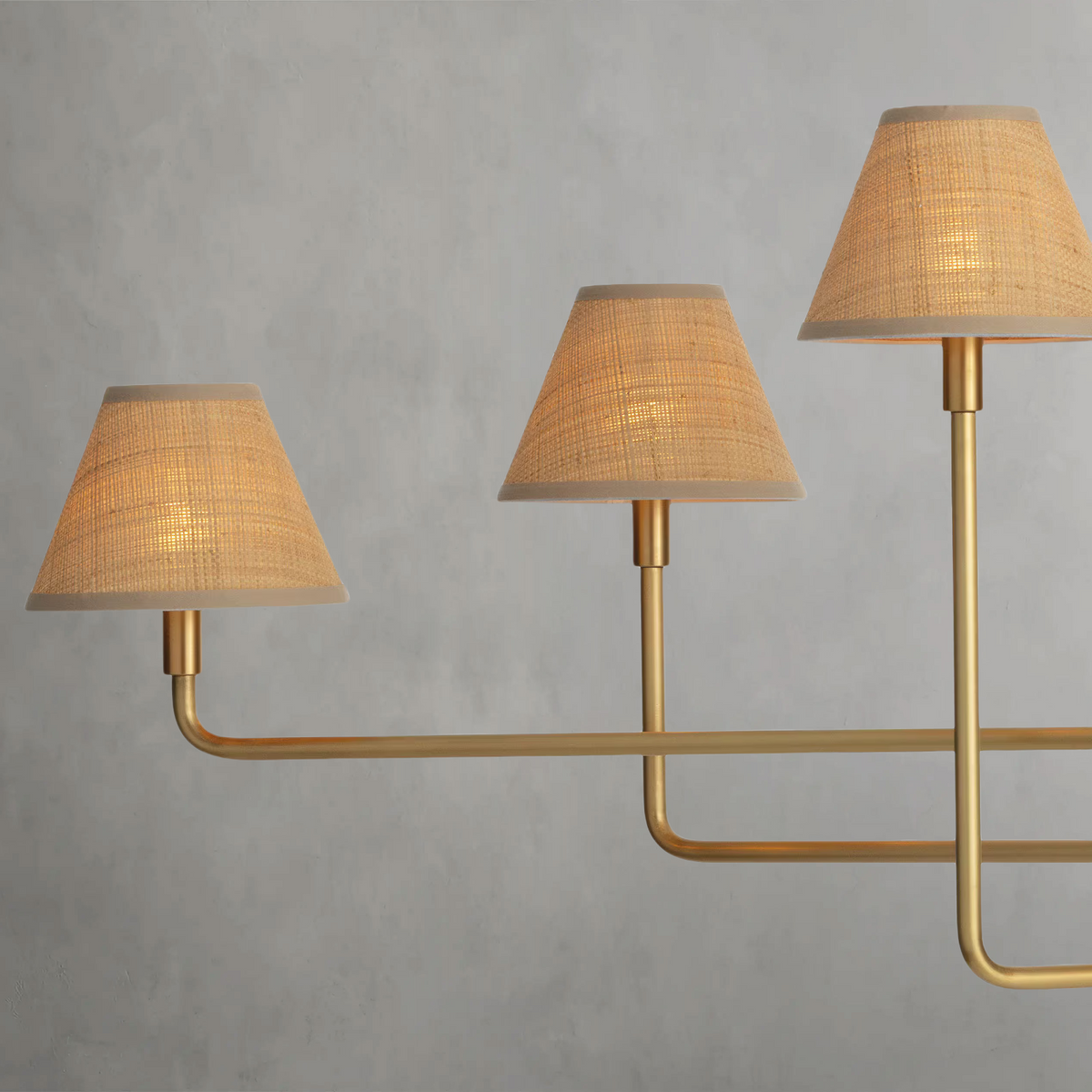Polara Brass rattan Chandelier, in natural brass - view 6