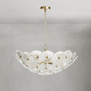 Zinnia Chandelier, glass in smoke - view 2