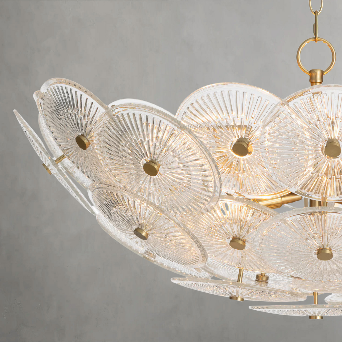Zinnia Chandelier, glass in smoke - view 3