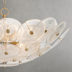 Zinnia Chandelier, glass in smoke - view 4