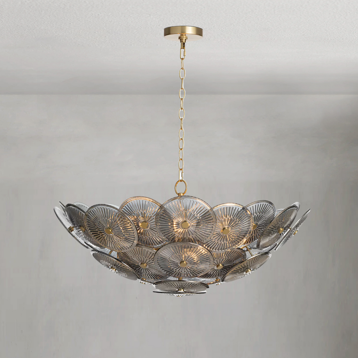 Zinnia Chandelier, glass in smoke - view 5