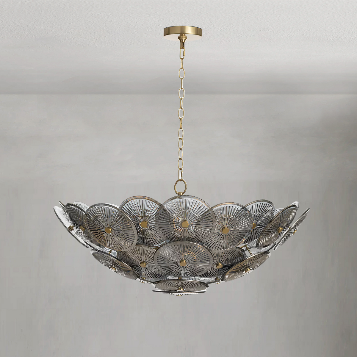 Zinnia Chandelier, glass in smoke - view 6