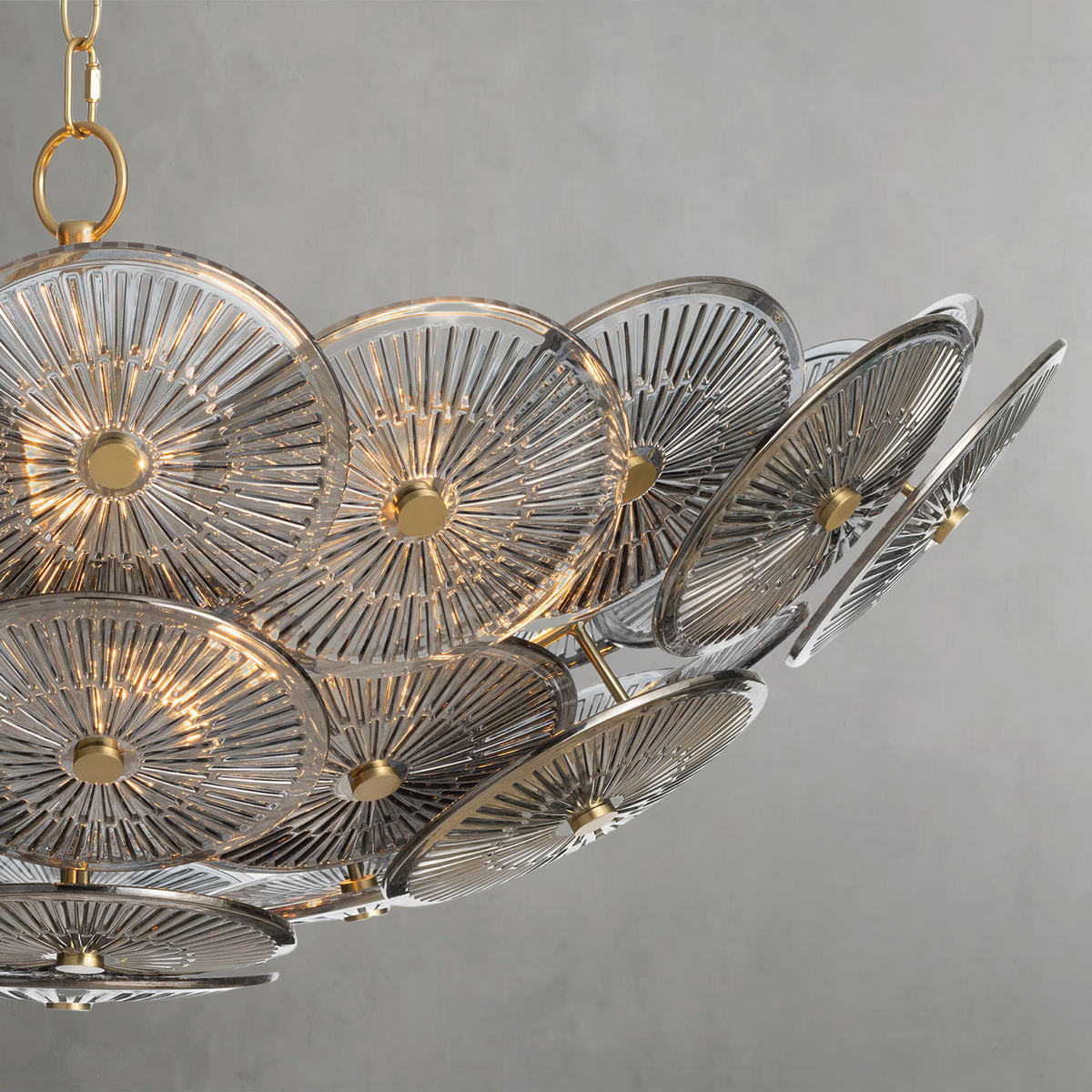 Zinnia Chandelier, glass in smoke - view 8
