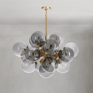 Driftelle Brass Smoked Glass Chandelier, in natural brass - view 2