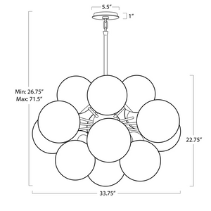 Driftelle Brass Smoked Glass Chandelier, in natural brass - view 8