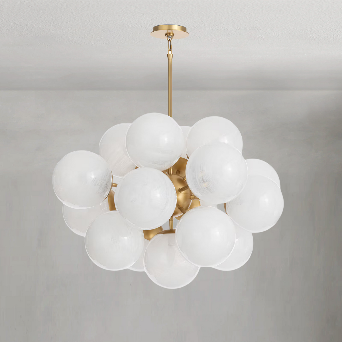 Driftelle Brass Glass Chandelier, in natural brass - view 2