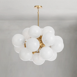 Driftelle Brass Glass Chandelier, in natural brass - view 2