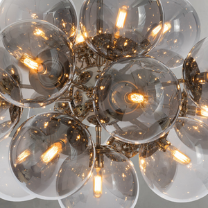 Driftelle Nickel Smoked  Glass Chandelier, smoke glass in polished nickel - view 3