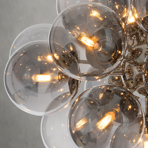 Driftelle Nickel Smoked  Glass Chandelier, smoke glass in polished nickel - view 4