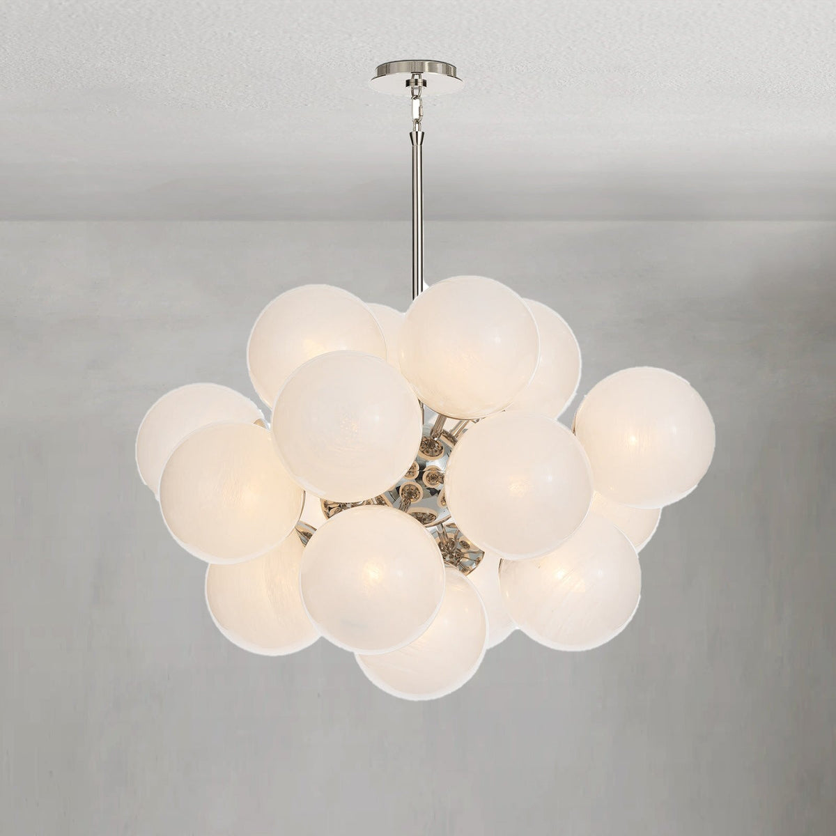 Driftelle Nickel Glass Chandelier, in polished nickel