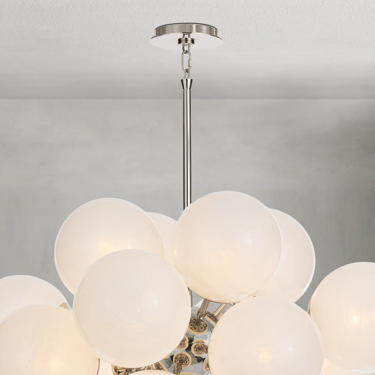 Driftelle Nickel Glass Chandelier, in polished nickel - view 5