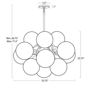 Driftelle Nickel Glass Chandelier, in polished nickel - view 8
