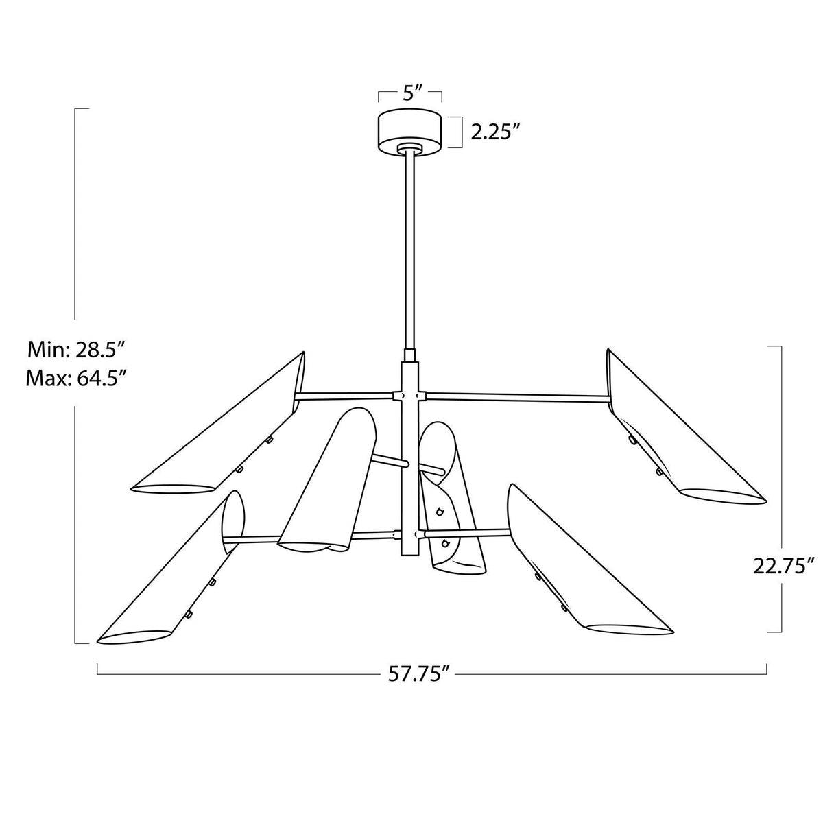 Nebine Chandelier, steel in white - view 13