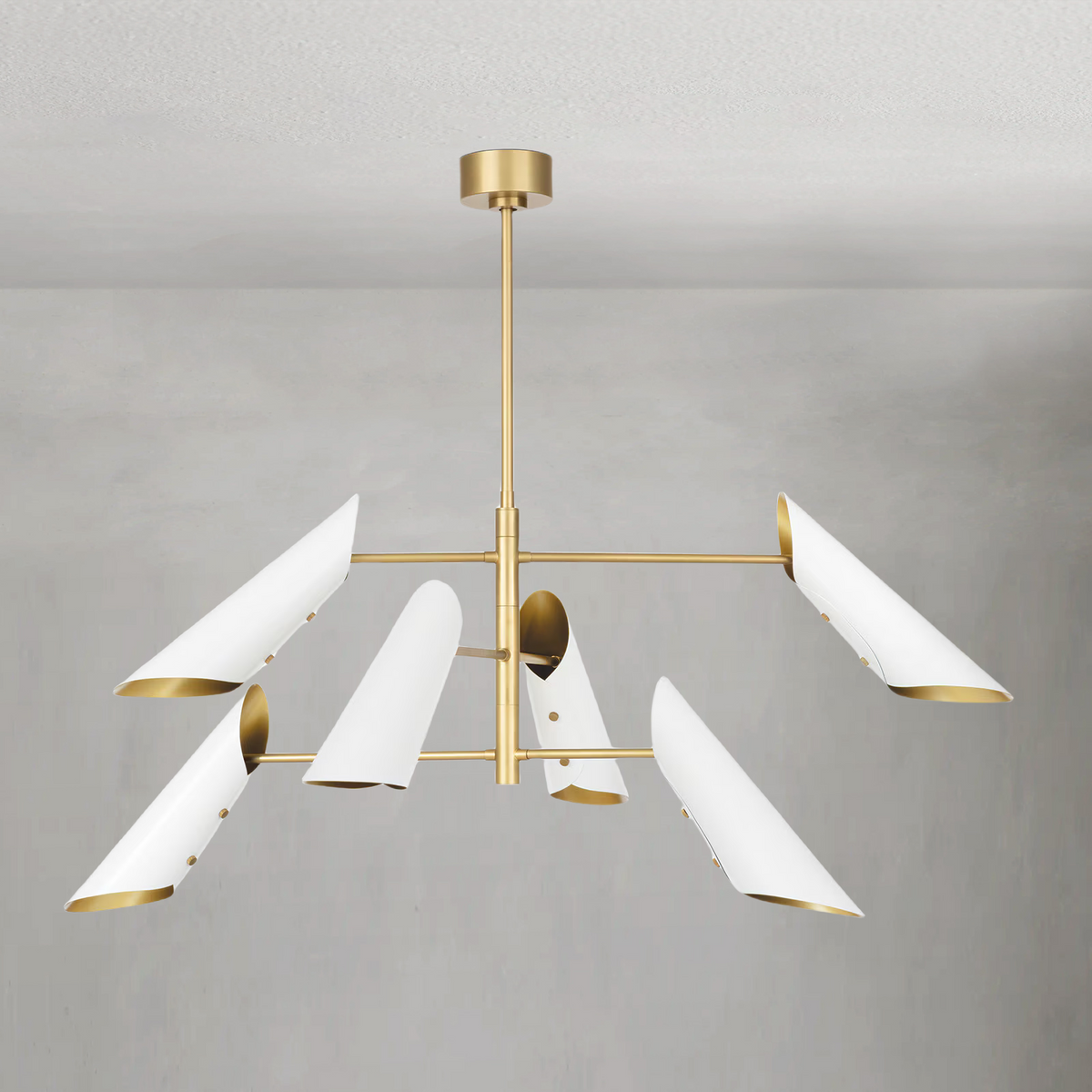 Nebine Chandelier, steel in white - view 2
